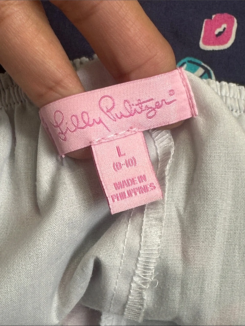 Lilly Pulitzer Gimme Kiss‎ Skirt Navy Pink Pull On Skort Youth Girls Large 10/12